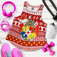 Tonga Kilisimasi Fiefia Women Racerback Tank Merry Christmas with Tongan Pattern LT13 - Wonder Print Shop