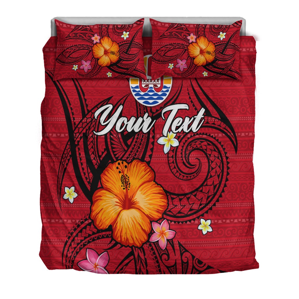 (Custom Personalised) Tahiti Maohi Bedding Set - Hibiscus With Tribal LT12 - Wonder Print Shop