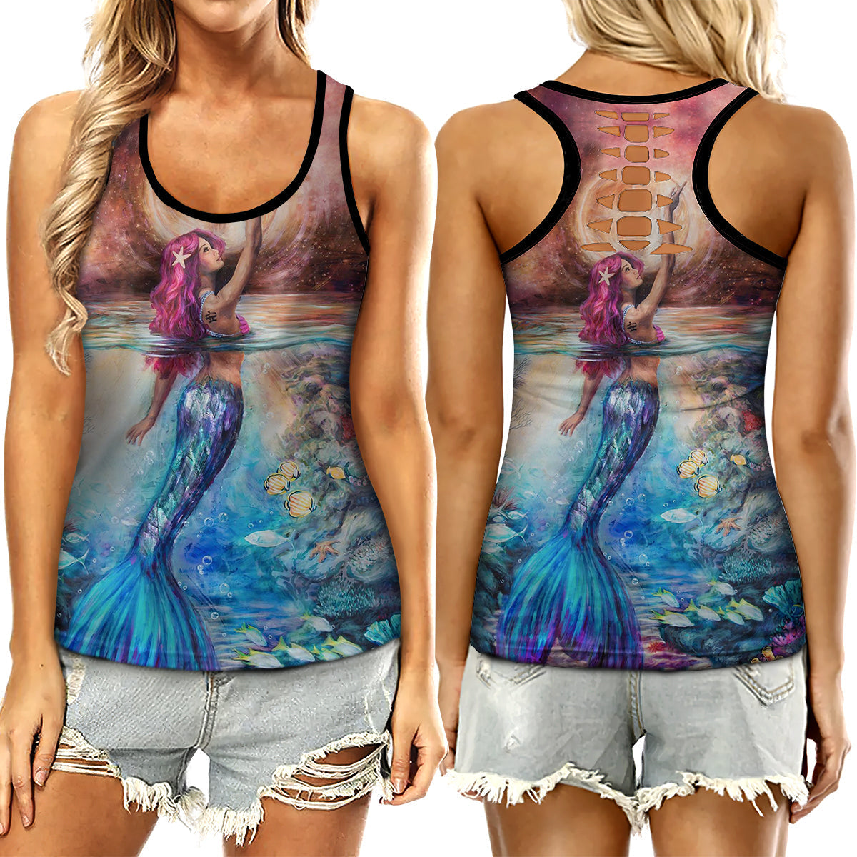 mermaid-beautiful-love-sea-hollow-tank-top