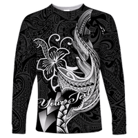 Custom Personalised Polynesian Shark Tattoo Hawaii Tribal Long Sleeve Shirt LT12 - Wonder Print Shop