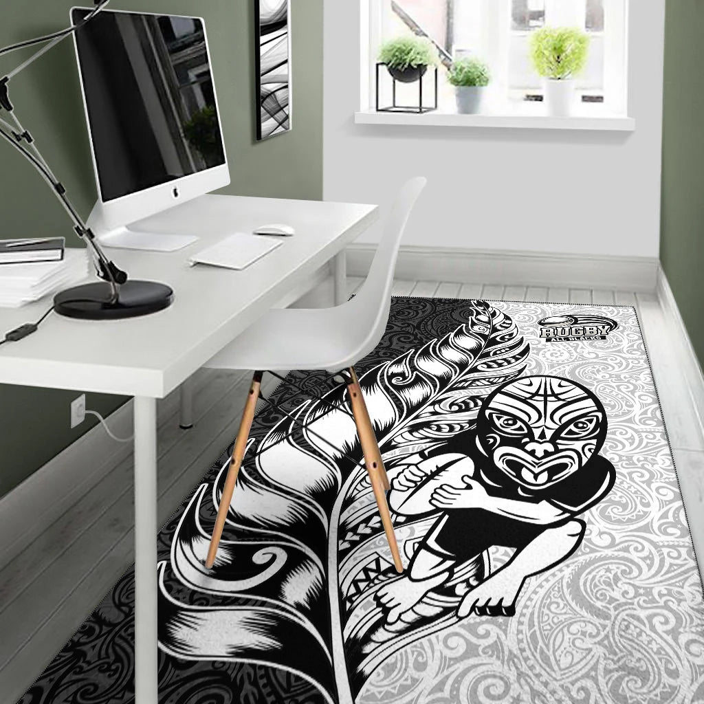 New Zealand Maori All Black Rugby Area Rug LT2 - Wonder Print Shop