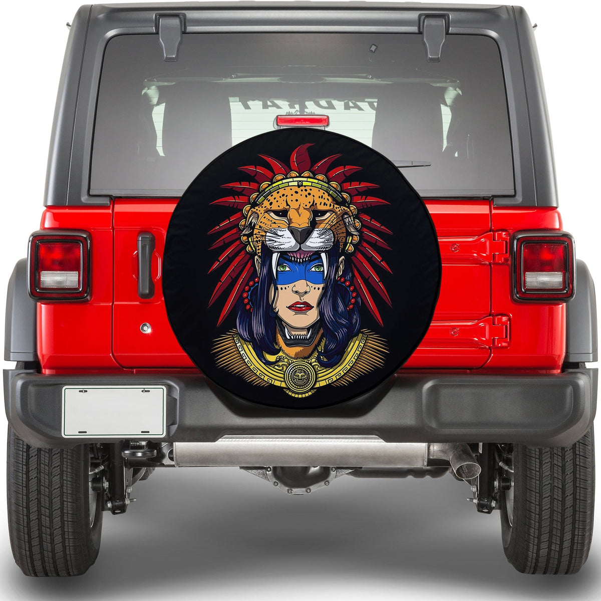 Mexico Spare Tire Cover - Aztec Jaguar Warrior LT13 - Wonder Print Shop