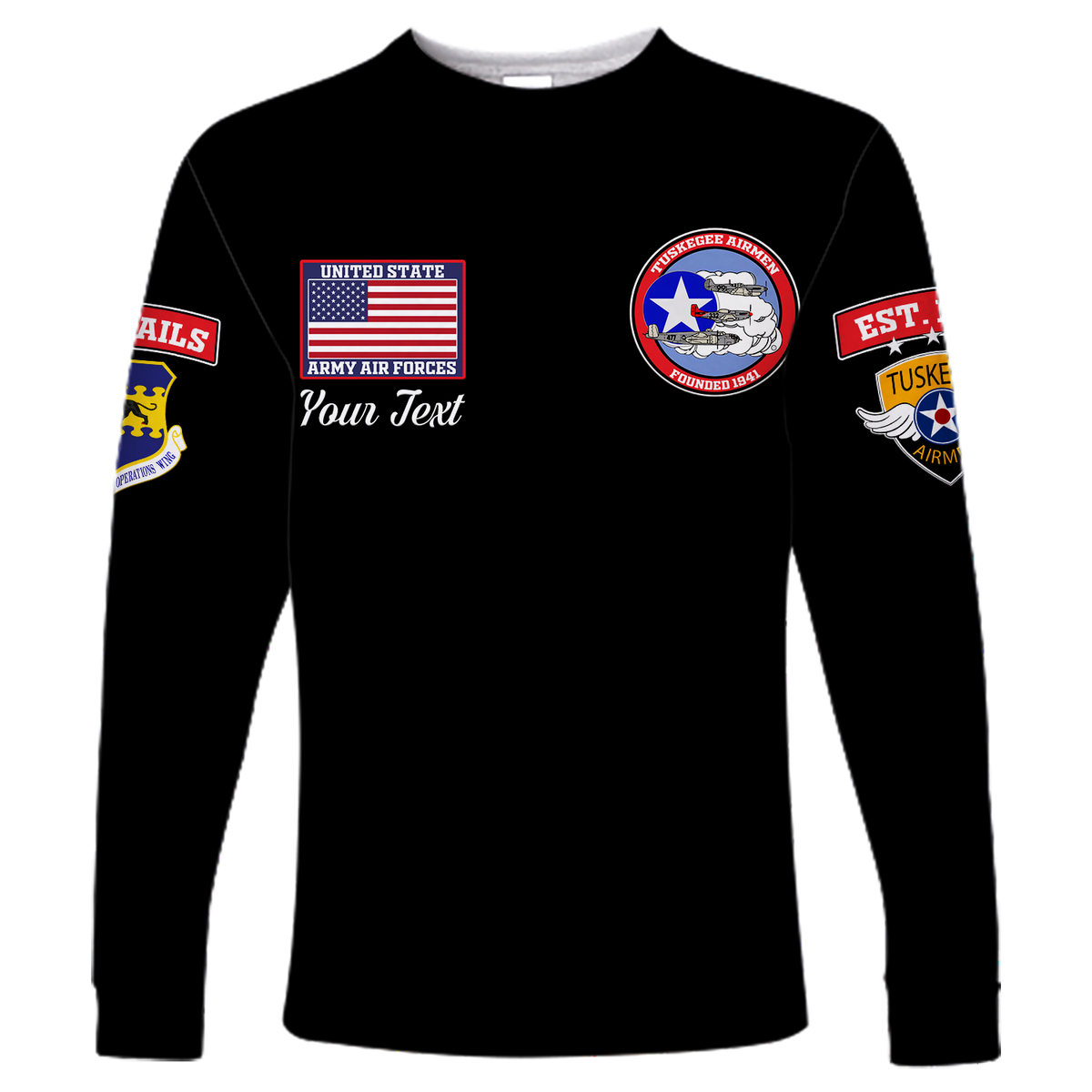 Custom Tuskegee Airmen The Red Tails Pride Long Sleeve Shirt LT12 - Wonder Print Shop