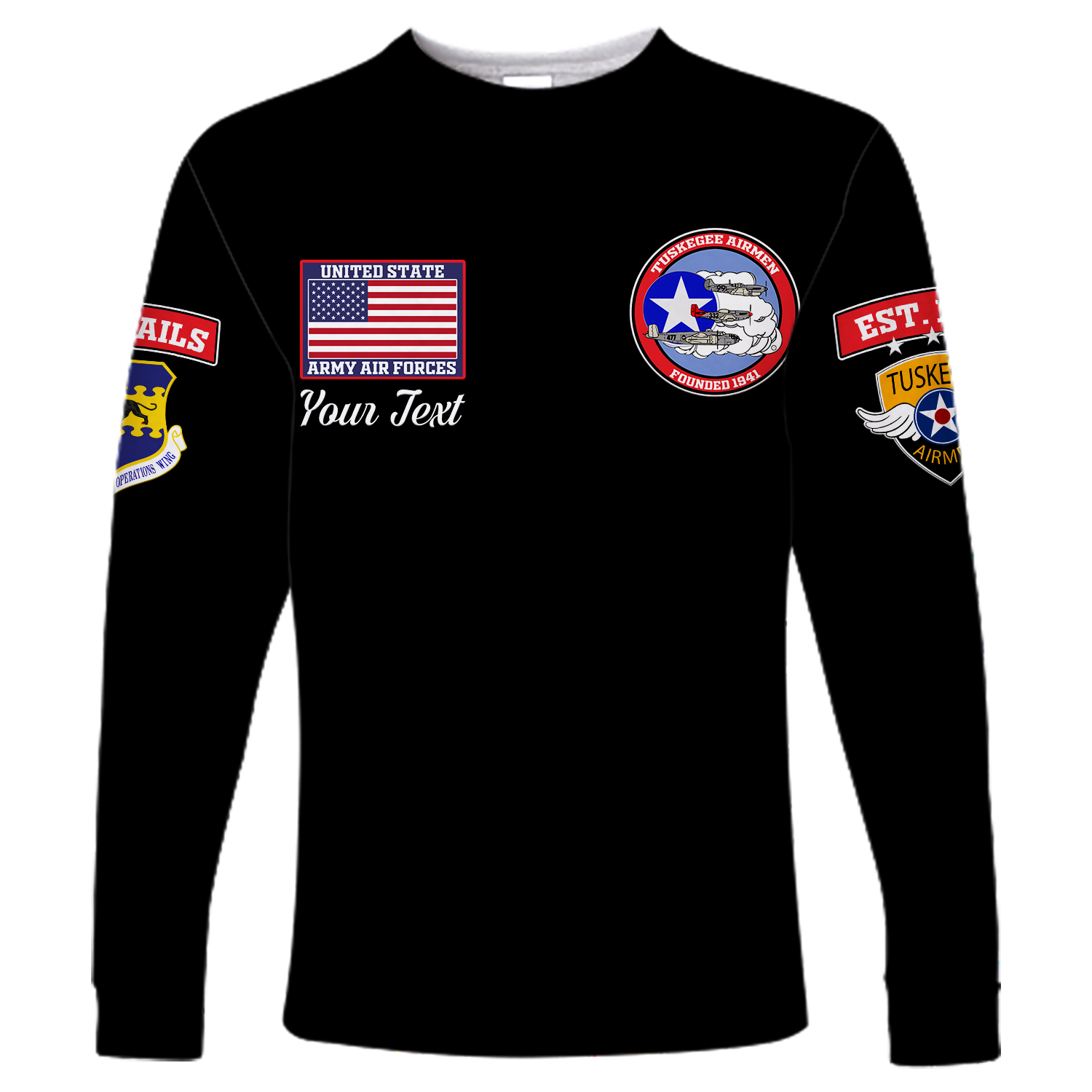 Custom Tuskegee Airmen The Red Tails Pride Long Sleeve Shirt LT12 - Wonder Print Shop