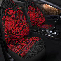 Hawaii Turtle With Hibiscus Tribal Red Car Seat Covers LT12 - Wonder Print Shop