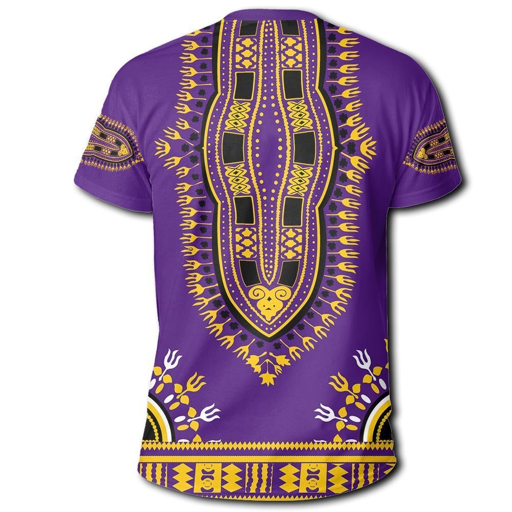 African T Shirt Dashiki Purple T Shirt - Wonder Print Shop