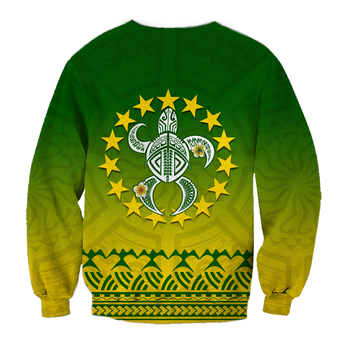 Cook Islands Turtle With Tribal Sweatshirt LT12 - Wonder Print Shop