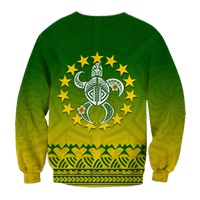 Cook Islands Turtle With Tribal Sweatshirt LT12 - Wonder Print Shop