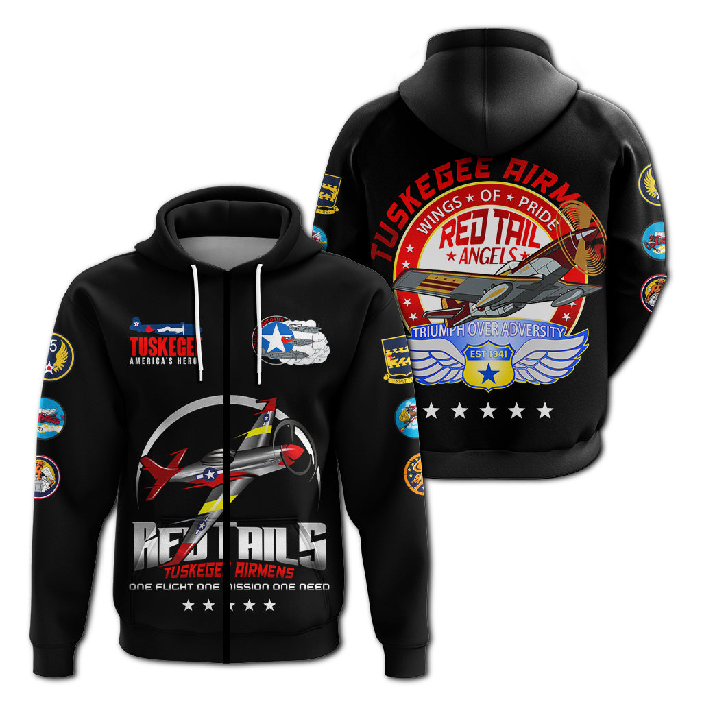 Tuskegee Airmens Red Tails African American Heros Hoodie - LT2 - Wonder Print Shop