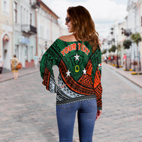 Custom Personalised Vanuatu Penama Province Tribal Pattern Women Off Shoulder Sweater LT12 - Wonder Print Shop