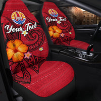 (Custom Personalised) Tahiti Maohi Car Seat Covers - Hibiscus With Tribal LT12 - Wonder Print Shop