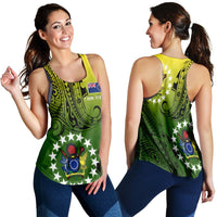 Cook Islands Patterns With Coat Of Arms Women's Tank LT20 - Wonder Print Shop