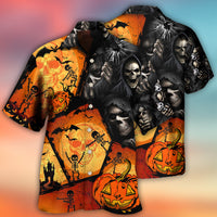 Halloween Skull Pumpkin Scary Hawaiian Shirt - Wonder Print Shop