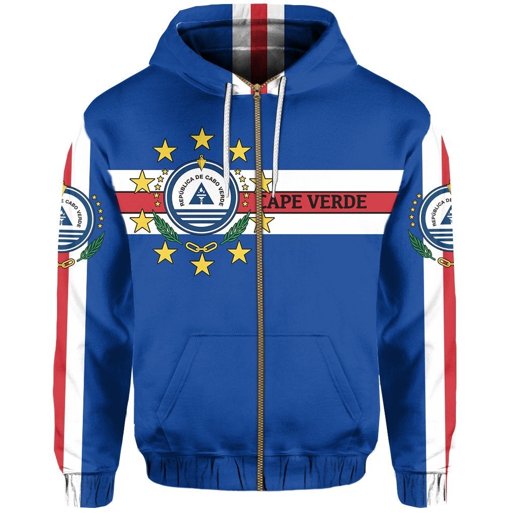 Cape Verde Flag Simple Style Zip up Hoodie LT20 - Wonder Print Shop