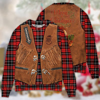 Santa Cowboy Christmas Vintage Style Ugly Christmas Sweater - Wonder Print Shop