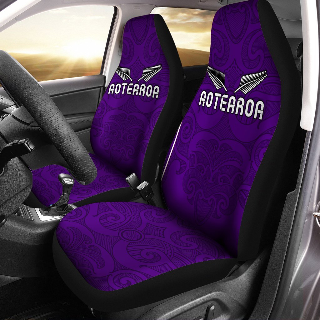 Maori 2021 Car Seat Covers - Purple Aotearoa Tattoo LT13 - Wonder Print Shop
