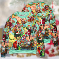 Chirstmas Love Santa World Map Ugly Christmas Sweater - Wonder Print Shop