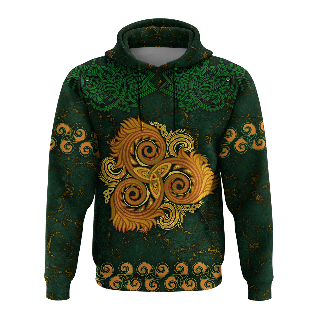 Celtic Disk Ornament Triple Spiral Hoodie LT12 - Wonder Print Shop
