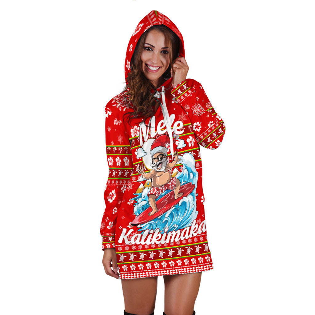 Custom Personalised Hawaii Christmas Santas Surf Mele Kalikimaka Hoodie Dress LT2 - Wonder Print Shop