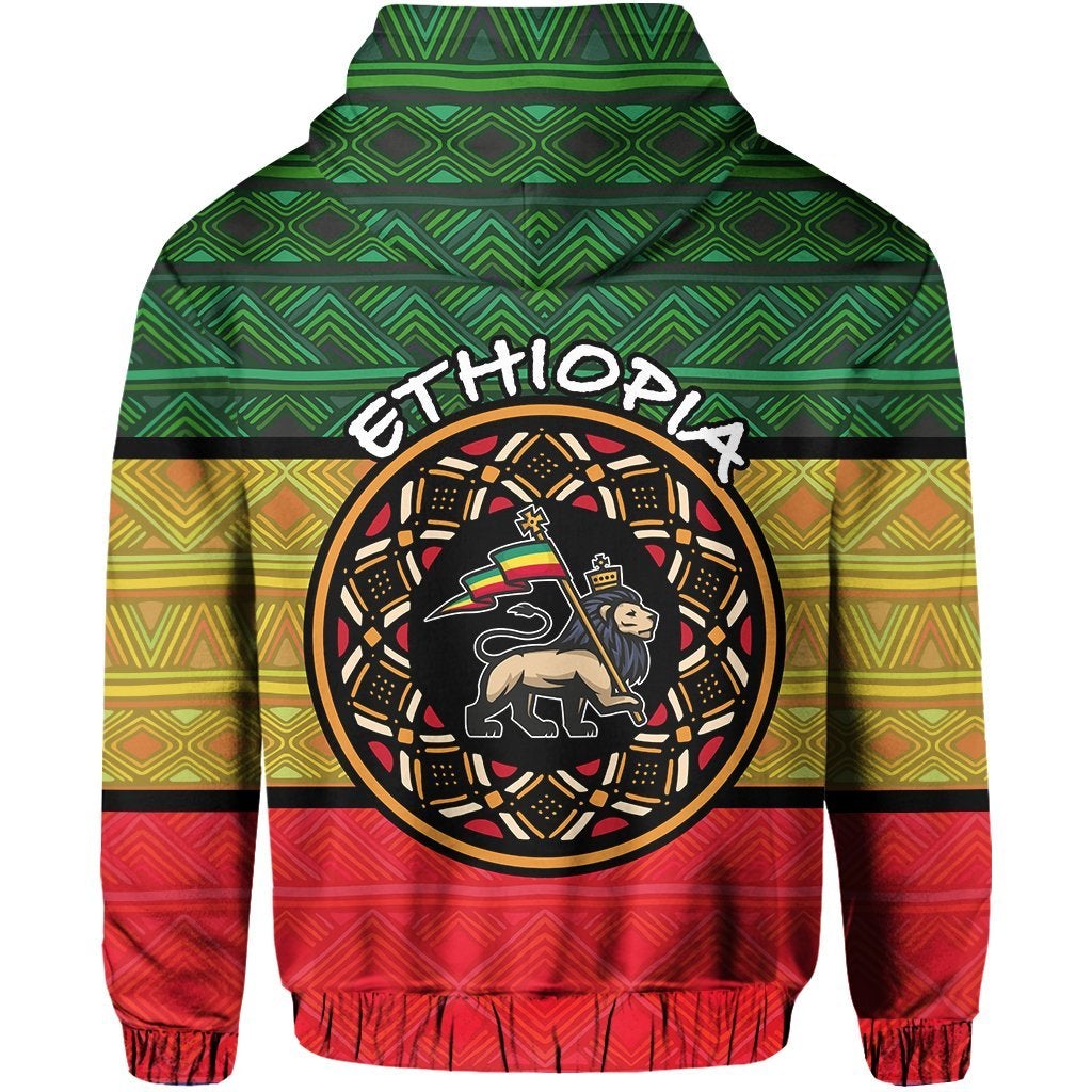 Ethiopia Zip up Hoodie African geometric ornament Patterns LT20 - Wonder Print Shop