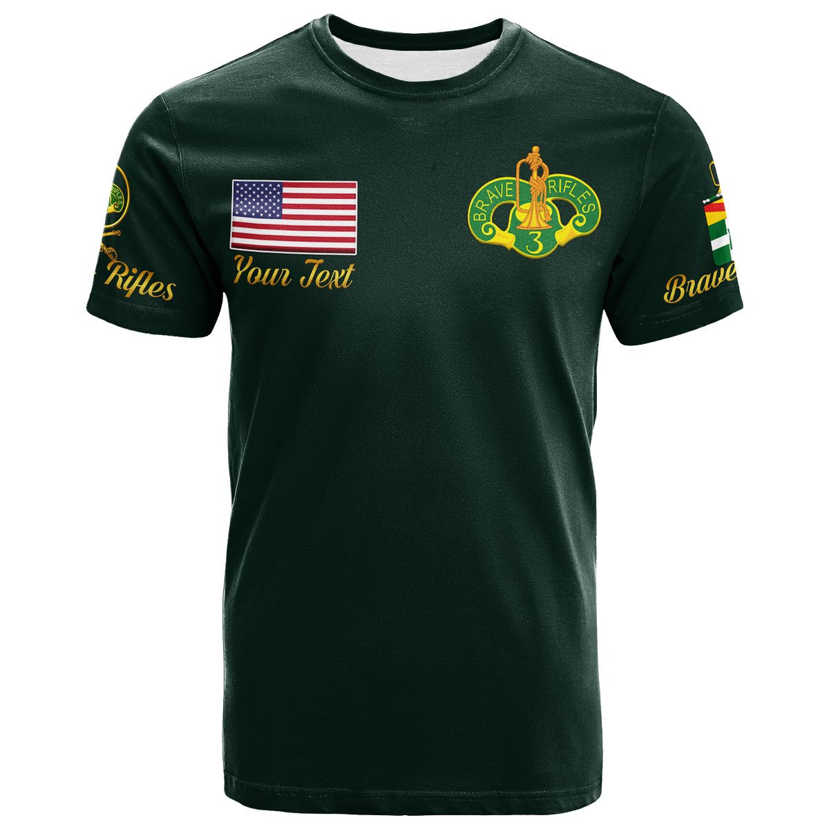 Custom 3rd Cavalry Regiment (United States) Brave Rifles T Shirt LT12 - Wonder Print Shop