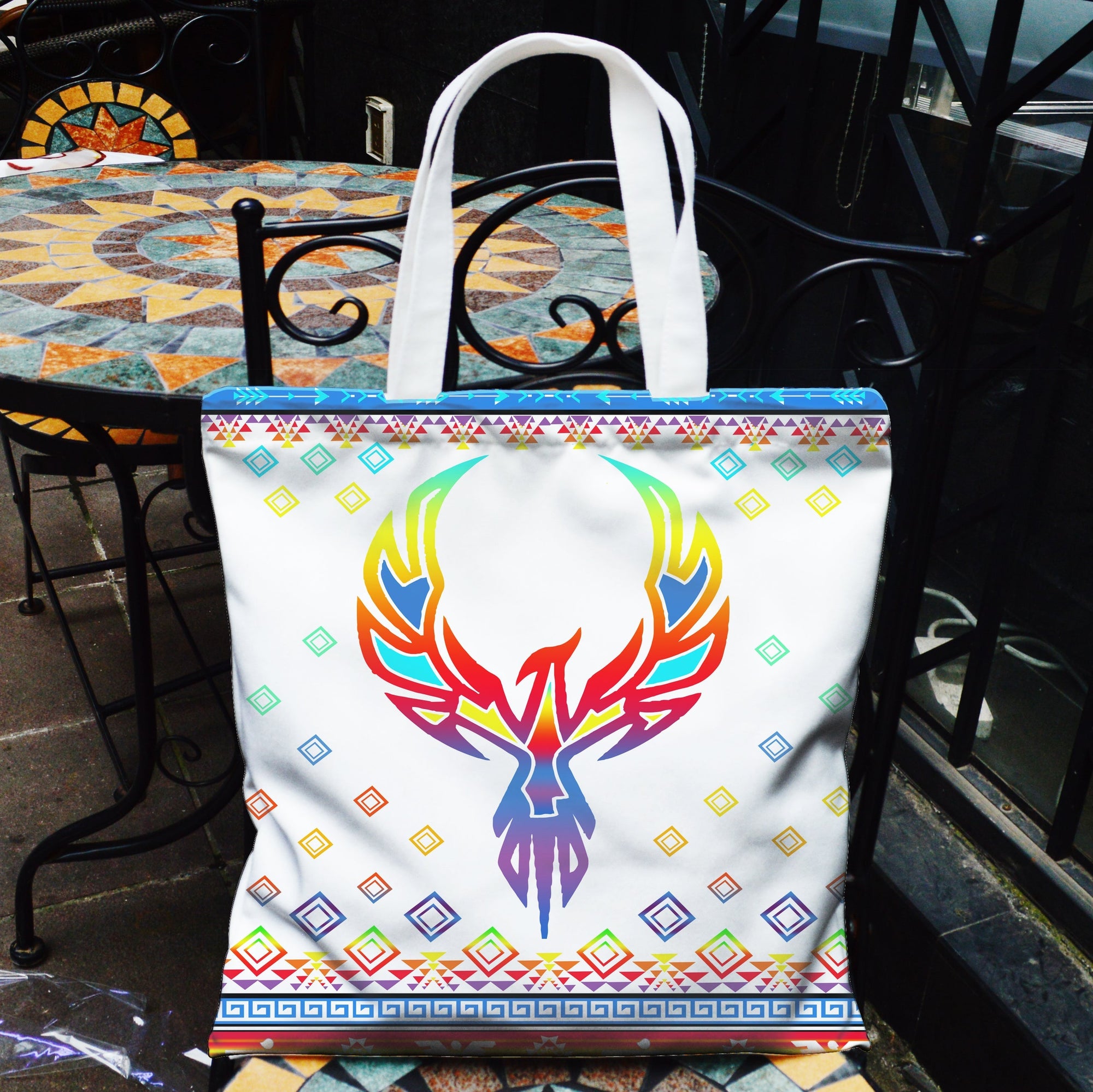 phoenix-rising-native-american-pocket-canvas-bag
