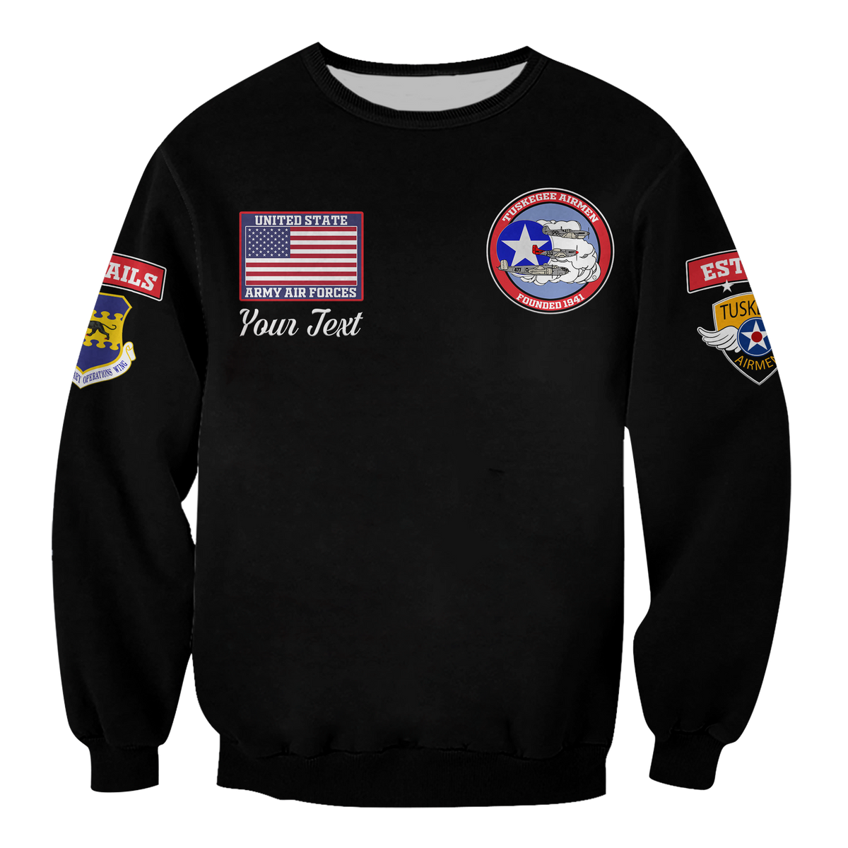 Custom Tuskegee Airmen The Red Tails Pride Sweatshirt LT12 - Wonder Print Shop