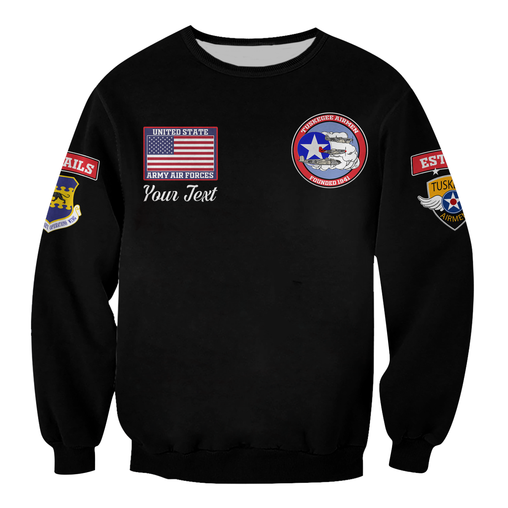 Custom Tuskegee Airmen The Red Tails Pride Sweatshirt LT12 - Wonder Print Shop