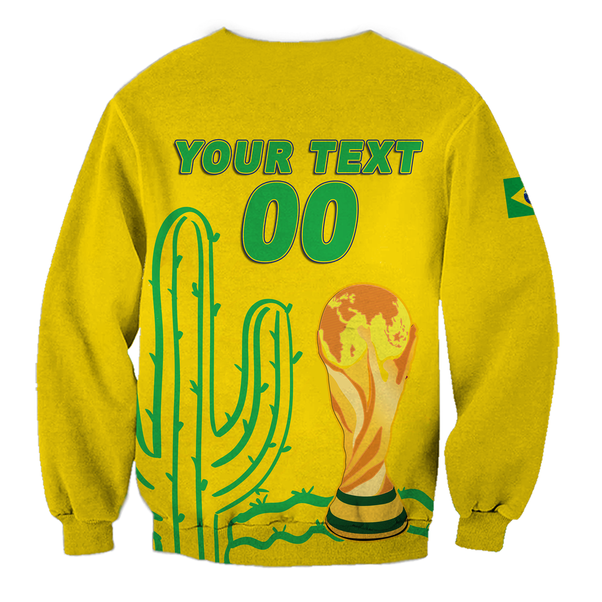 (Custom Personalised) Brazil Champion Football World Cup 2022 Sweatshirt - LT12 - Wonder Print Shop