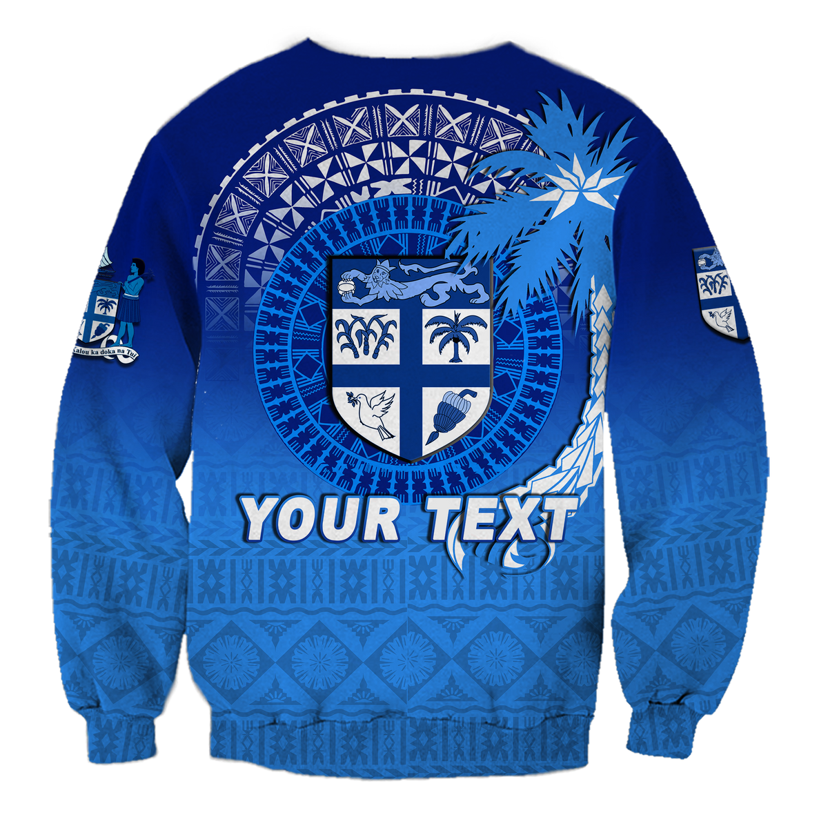 Custom Personalised Fiji Tapa Tribal Coconut Tree Sweatshirt LT12 - Wonder Print Shop