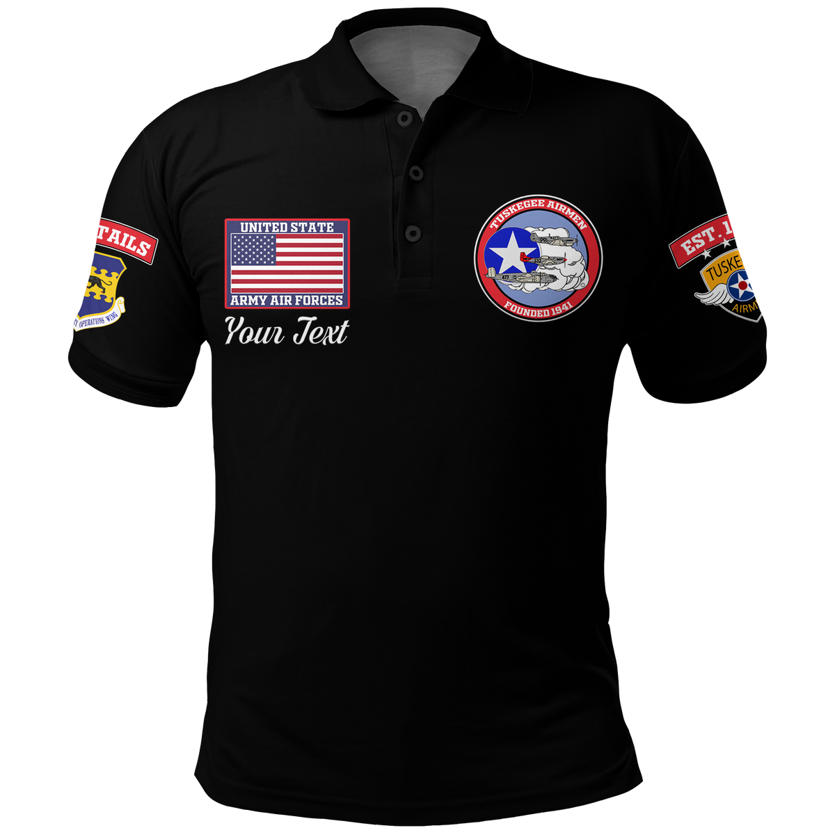 Custom Tuskegee Airmen The Red Tails Pride Polo Shirt LT12 - Wonder Print Shop