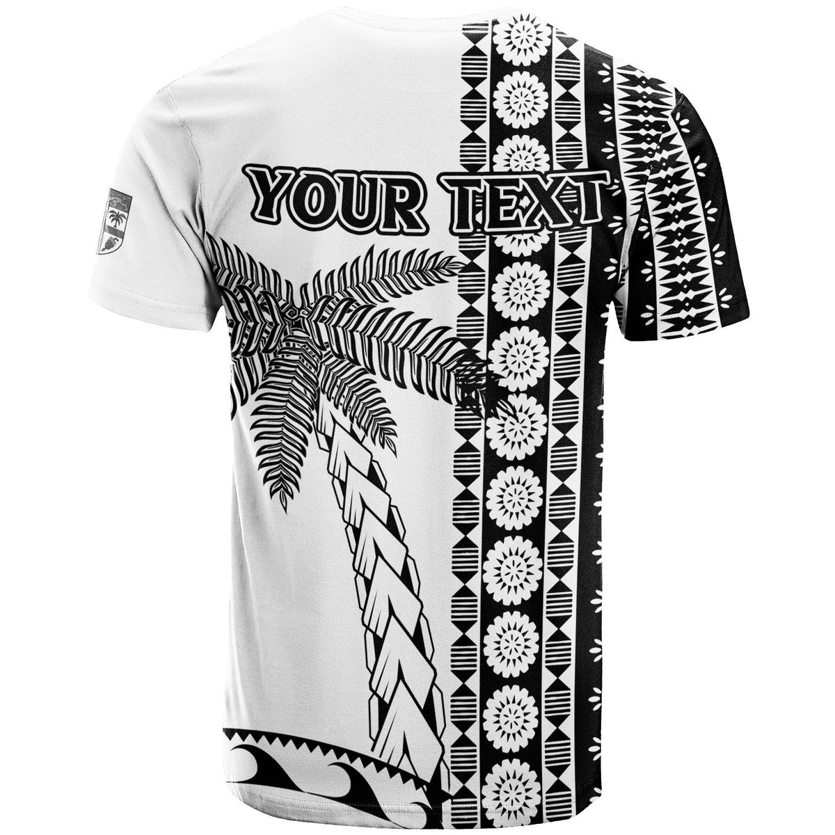 Custom Fiji Rugby T Shirt Coconut Tree With Tapa Pattern LT12 - Wonder Print Shop