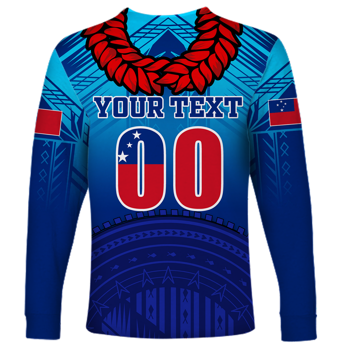 Custom Personalised Manu Samoa Legend Long Sleeve Shirt LT12 - Wonder Print Shop