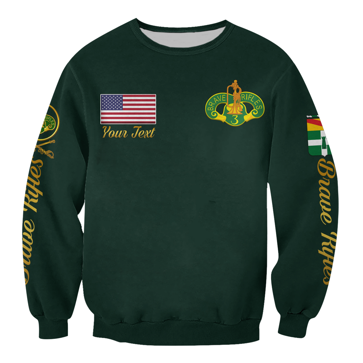 Custom 3rd Cavalry Regiment (United States) Brave Rifles Sweatshirt LT12 - Wonder Print Shop