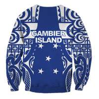 Gambier Islands Tribal Tattoo Sweatshirt LT12 - Wonder Print Shop