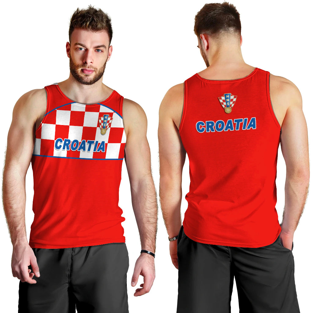 Croatia Football 2022 Checkerboard Men Tank Top - LT12