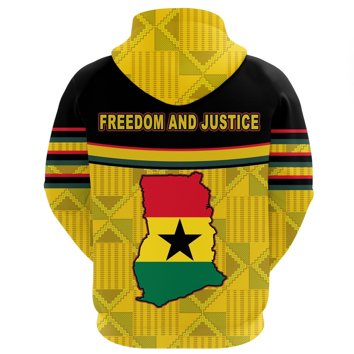 African Hoodie Ghana Map Kente Coat Of Arms Pullover - Wonder Print Shop
