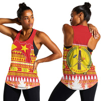 Tigray Women Racerback Tank Merry Christmas Mix African Pattern LT13 - Wonder Print Shop
