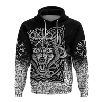 Viking Wolf With Vegvisir Art Hoodie LT12 - Wonder Print Shop