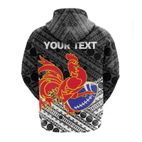 Custom Ra Rugby Club Union Fiji Hoodie Tapa Pattern Black LT12 - Wonder Print Shop