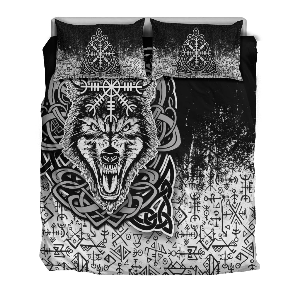 Viking Wolf With Vegvisir Art Bedding Set LT12 - Wonder Print Shop