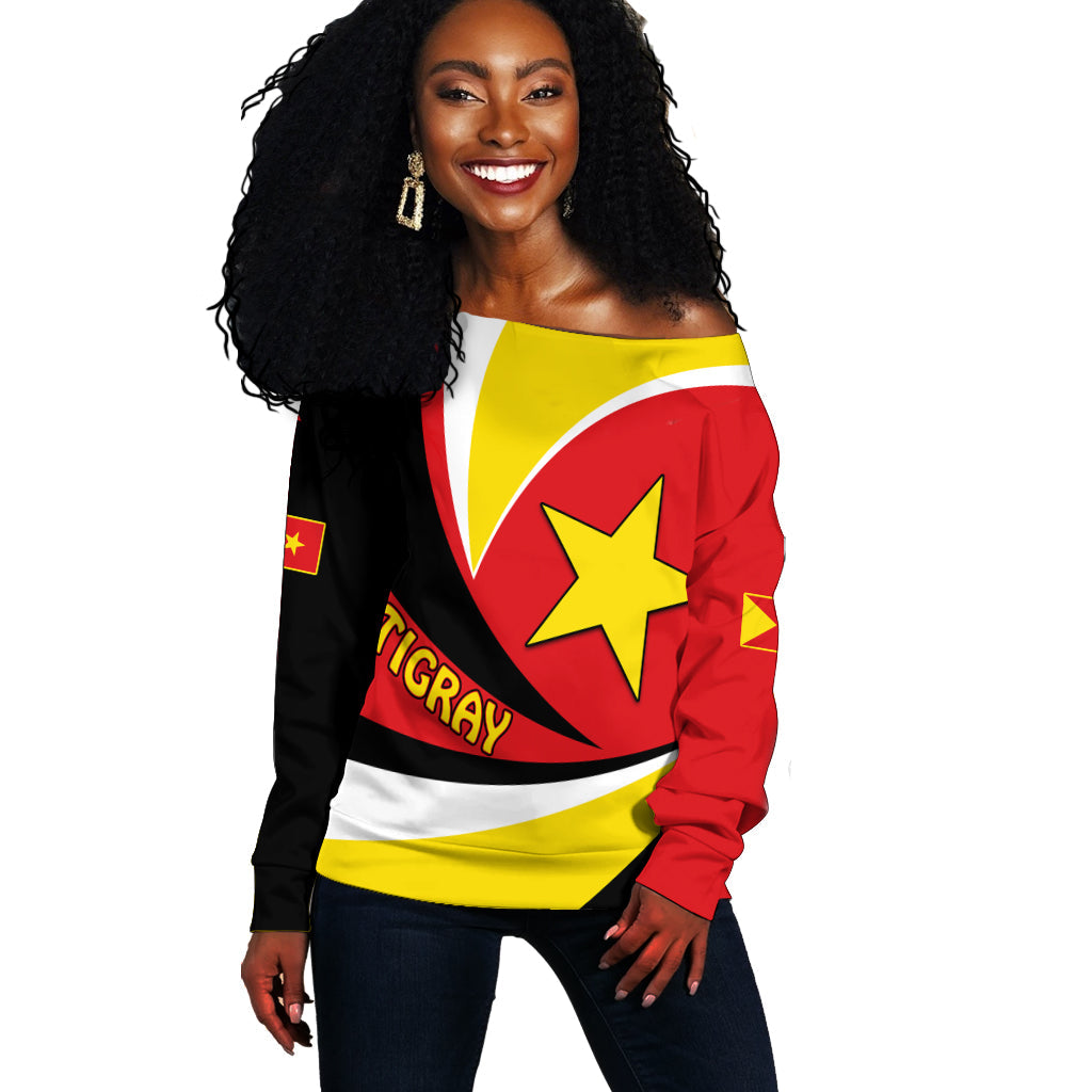 Tigray Off Shoulder Sweater Style Color Flag LT13 - Wonder Print Shop