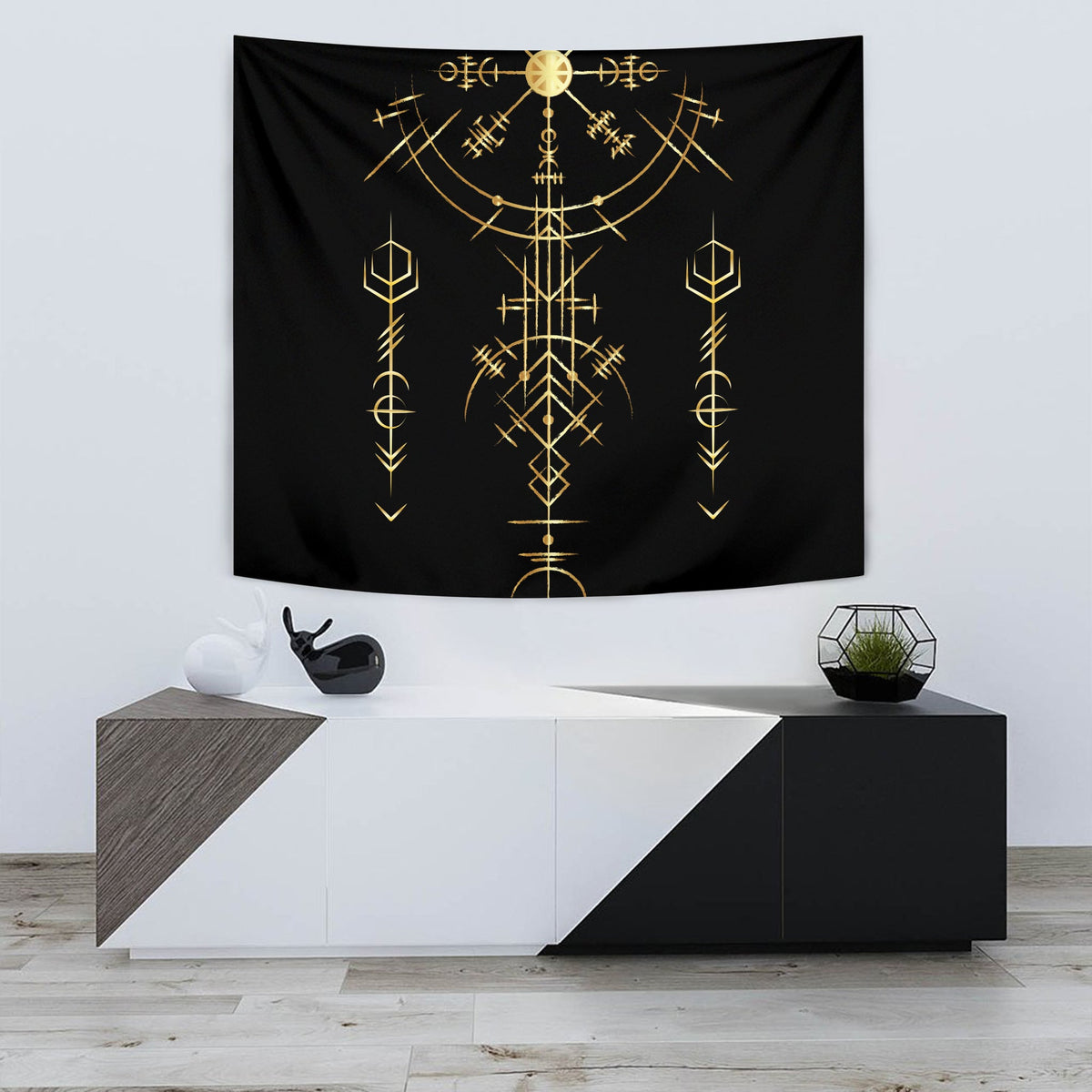 Viking Helm of Awe Gold Art Tapestry LT12 - Wonder Print Shop