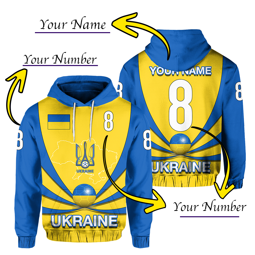 Custom Ukraine Football 2021 Hoodie LT20 - Wonder Print Shop