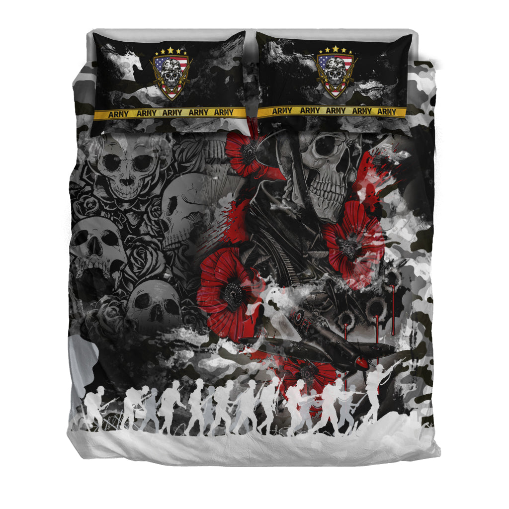 Skull Camo - U.S Army Undying Love For The Motherland Bedding Set - LT2 - Wonder Print Shop