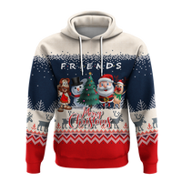 Christmas Jesus With Santa, Snowman And Reindeer Ugly Pattern Hoodie LT12 - Wonder Print Shop