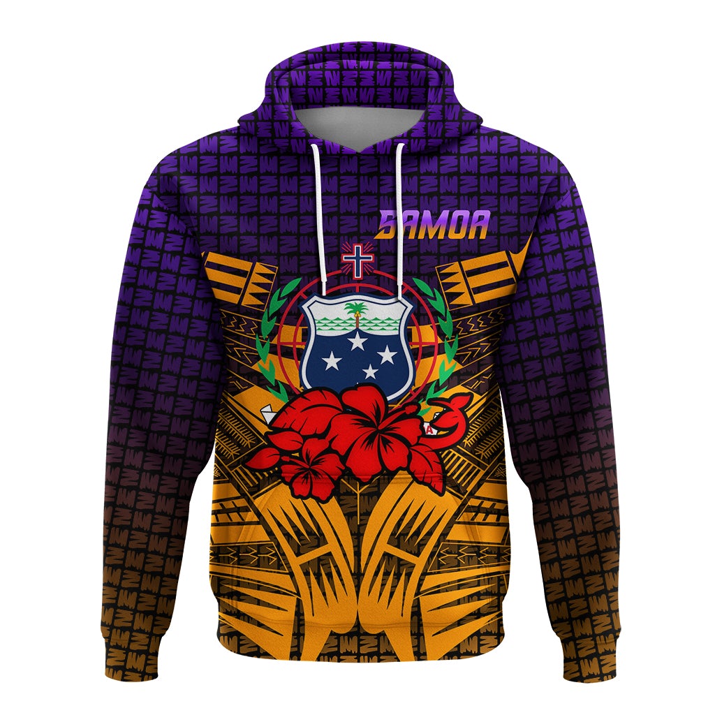 Samoa Hoodie Hibiscus With Tribal LT12 - Wonder Print Shop