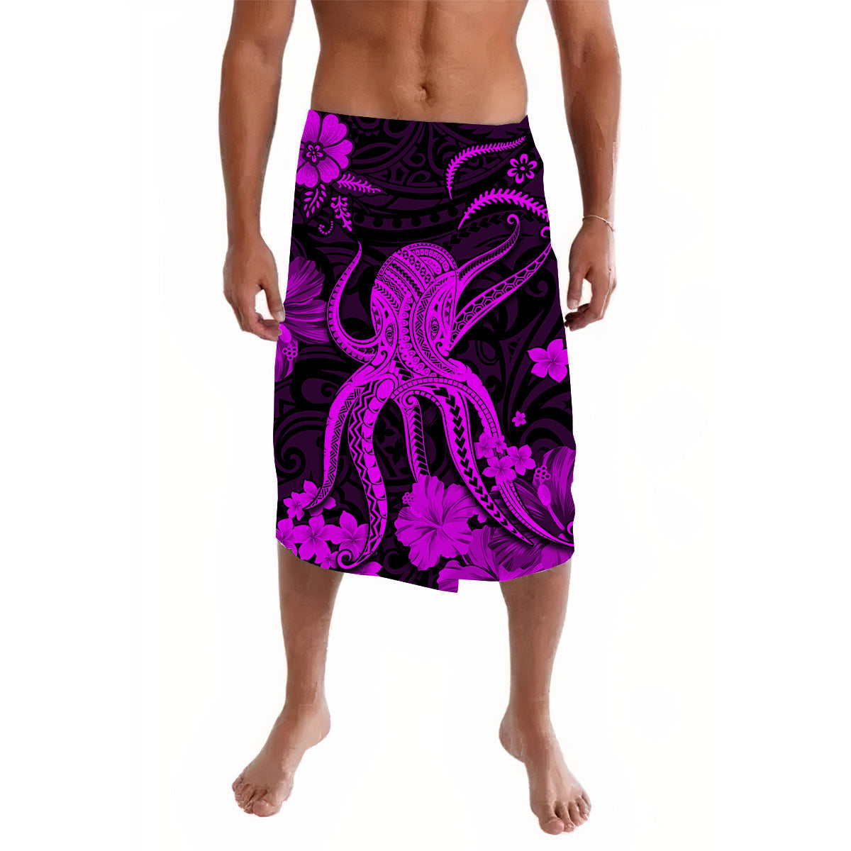 Hawaii Lavalava Polynesia Purple Octopus LT13 - Wonder Print Shop