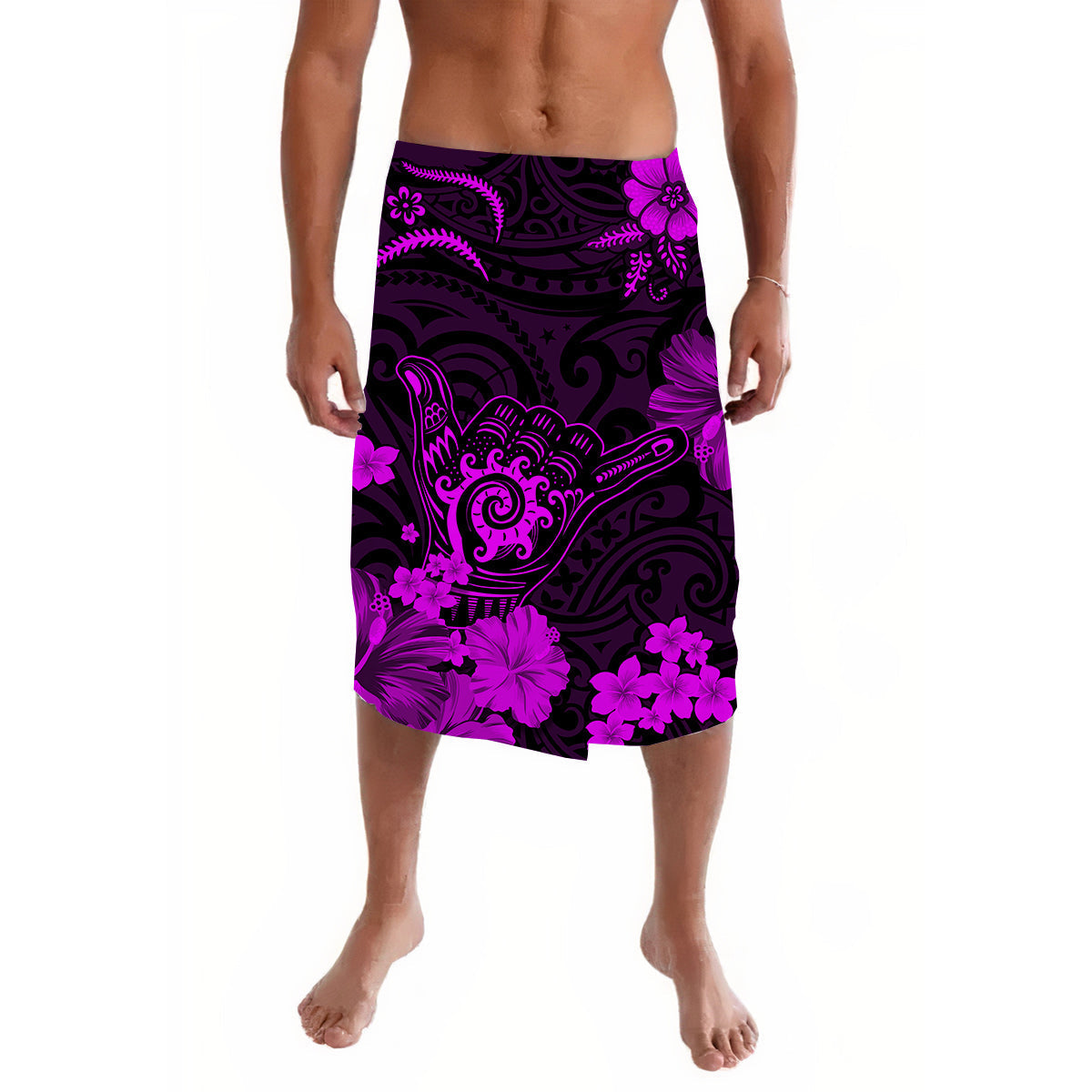 Hawaii Lavalava Polynesia Purple Cool Shaka Sign LT13 - Wonder Print Shop