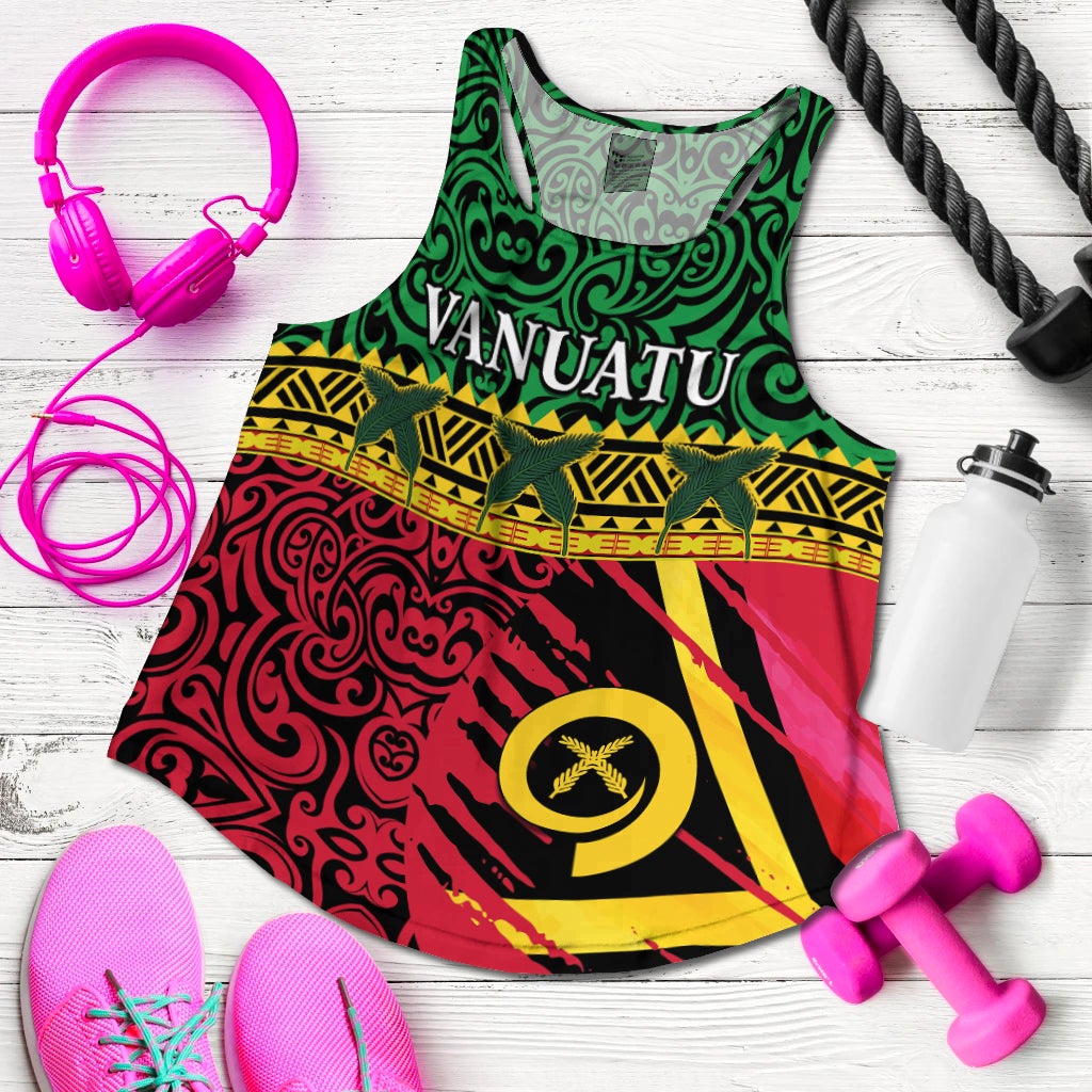 Vanuatu Dreamy Women Racerback Tank Flag and Pattern LT13 - Wonder Print Shop